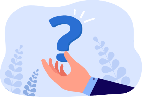 Businessmans hand holding question mark